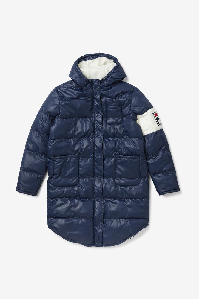 Fila Jacket Luisa Quilted Puffer Coat Womens Navy - India FXU-548731